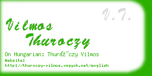 vilmos thuroczy business card